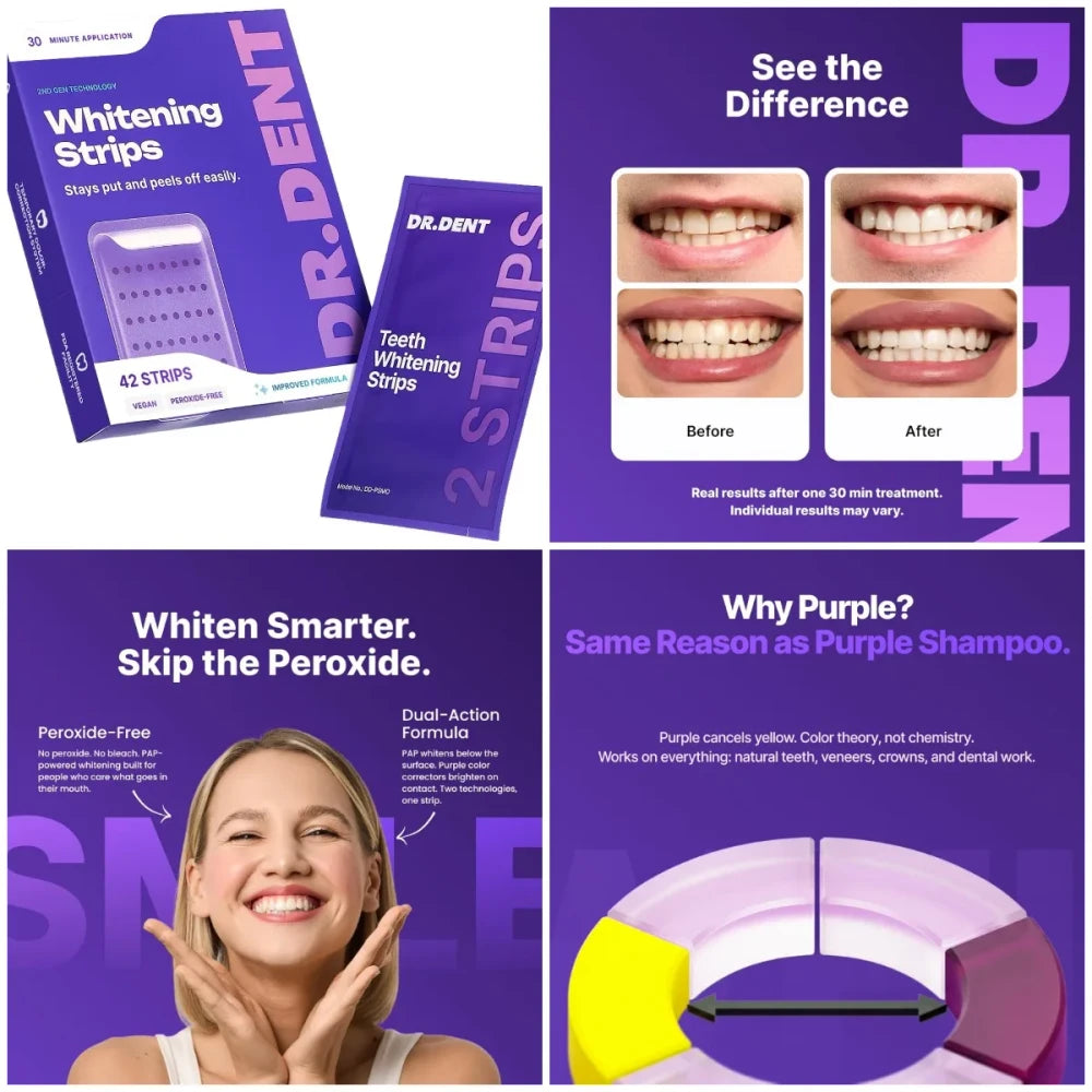 Purple Teeth Whitening Strips